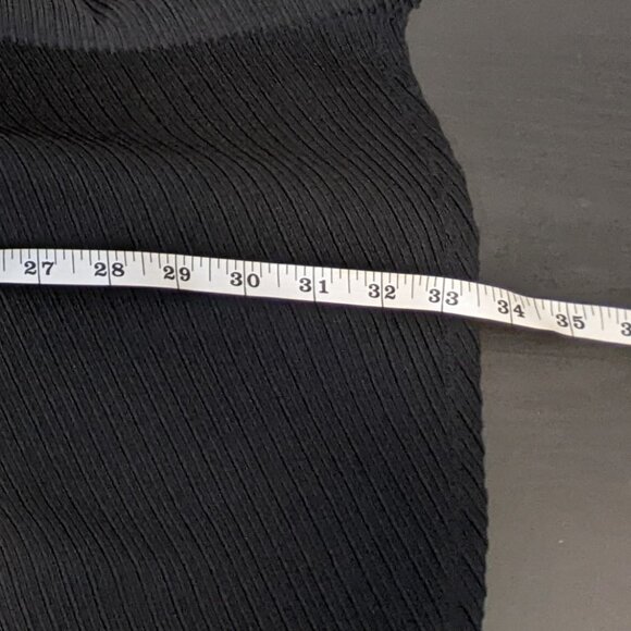 Black V-Neck Dress Medium M Midi Length Bailey Blue - Picture 9 of 9